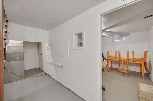 corridor with finished concrete floors