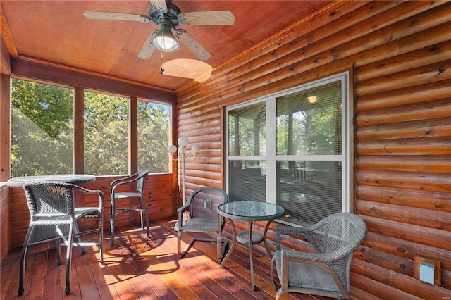 6800 Promise Pt, House Springs, MO 63051 - sunroom / solarium featuring a ceiling fan
