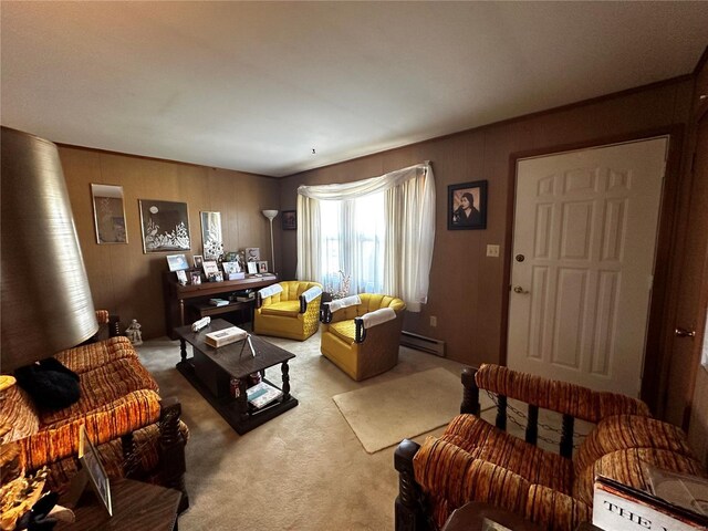 512 Odell Ave, Bismarck, MO 63624 - carpeted living room featuring a baseboard heating unit and baseboard heating