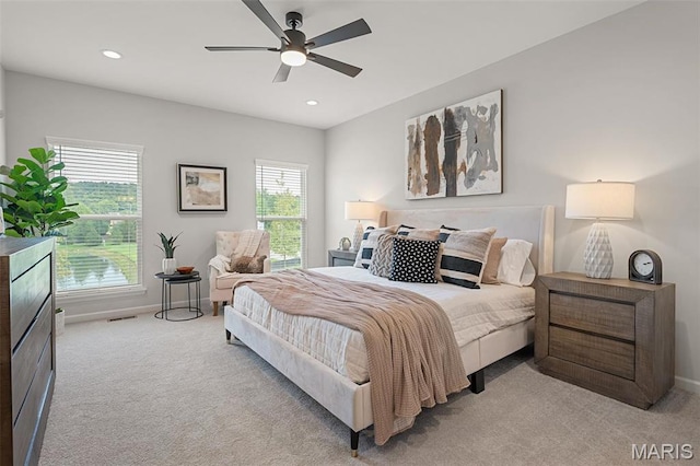 511 Kit Fox Ct, Eureka, MO 63025 - carpeted bedroom with baseboards, recessed lighting, and ceiling fan