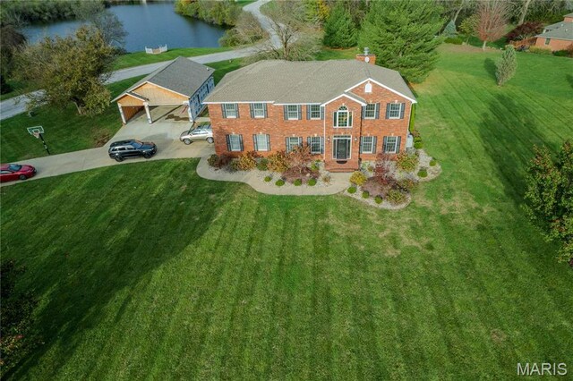 334 Spring Lake Rd, Millstadt, IL 62260 - aerial overview of property's location featuring a large body of water
