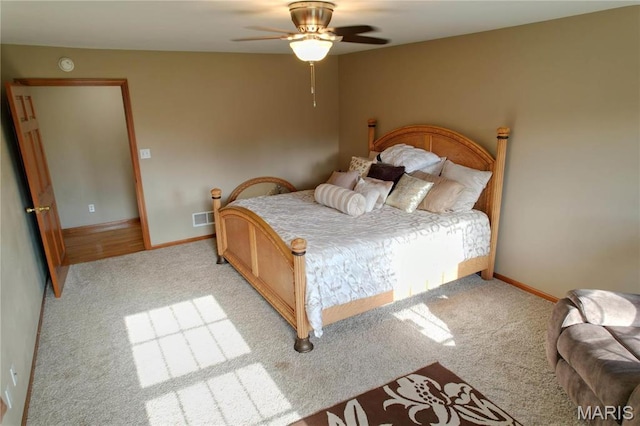 334 Spring Lake Rd, Millstadt, IL 62260 - bedroom with carpet floors, baseboards, and ceiling fan