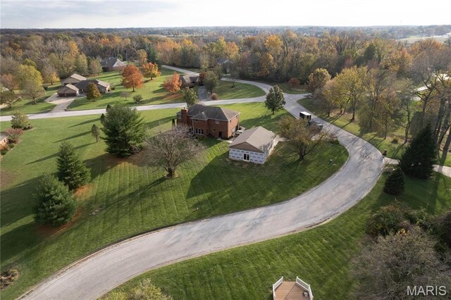 334 Spring Lake Rd, Millstadt, IL 62260 - aerial overview of property's location featuring a heavily wooded area