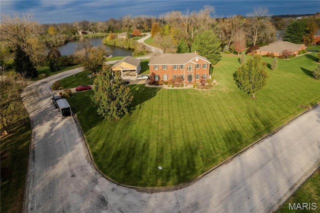 334 Spring Lake Rd, Millstadt, IL 62260 - aerial view of property's location with a large body of water