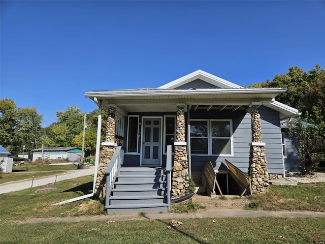 174 Clinton St, Hamburg, IL 62045 - view of front of home with a porch and stone siding