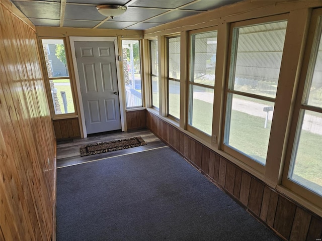 174 Clinton St, Hamburg, IL 62045 - unfurnished sunroom with wooden walls, healthy amount of natural light, and carpet