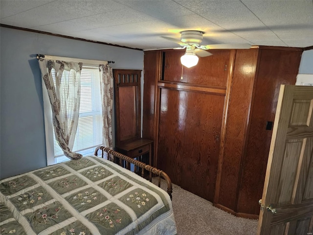 174 Clinton St, Hamburg, IL 62045 - bedroom featuring carpet floors and wooden walls