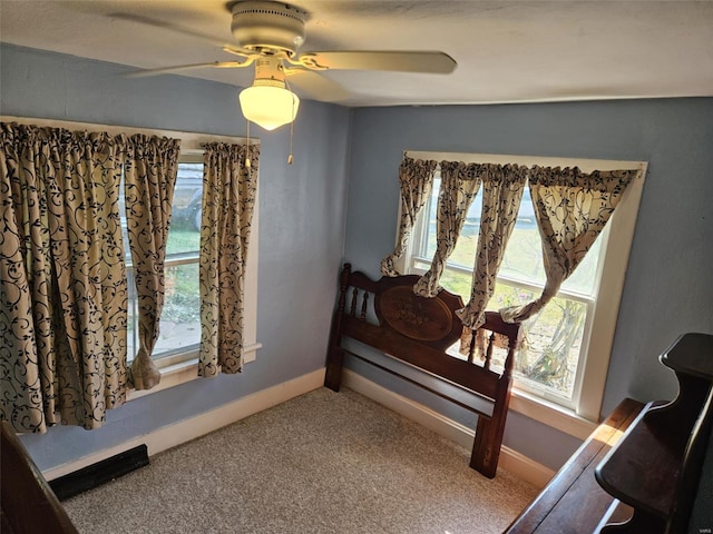 174 Clinton St, Hamburg, IL 62045 - carpeted bedroom with multiple windows, baseboards, and a ceiling fan