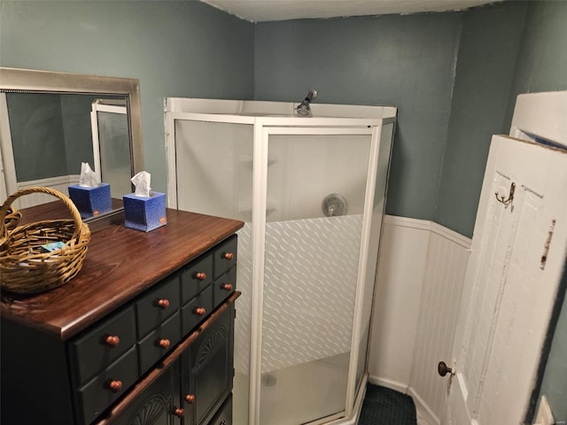 174 Clinton St, Hamburg, IL 62045 - bathroom featuring a shower stall and vanity