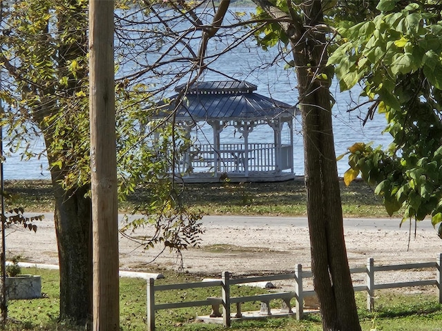 174 Clinton St, Hamburg, IL 62045 - water view featuring a gazebo and fence