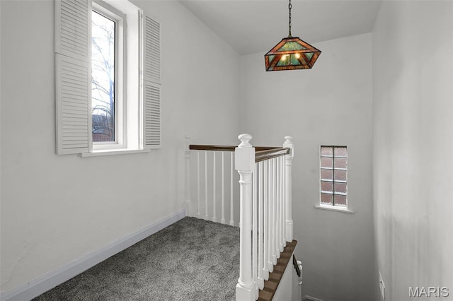 7273 Dartmouth Ave, Saint Louis, MO 63130 - stairs with carpet flooring and baseboards