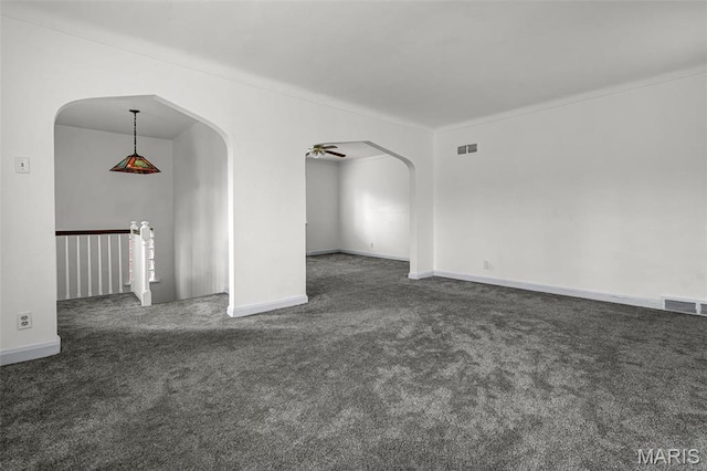 7273 Dartmouth Ave, Saint Louis, MO 63130 - carpeted spare room featuring arched walkways and baseboards