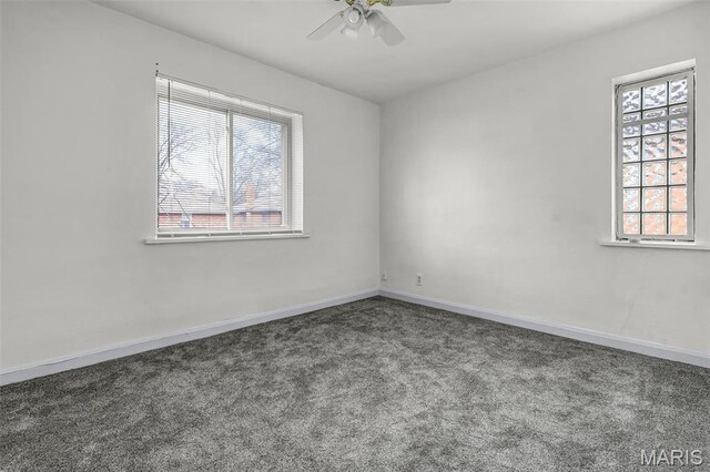 7273 Dartmouth Ave, Saint Louis, MO 63130 - unfurnished room with carpet flooring, a ceiling fan, and baseboards