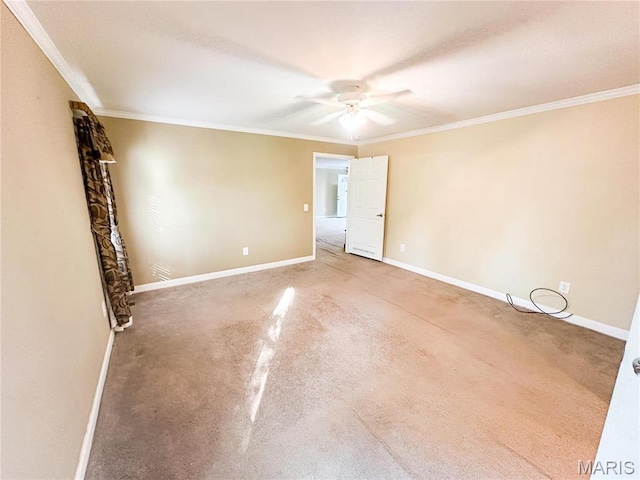 663 County Road 2590, Salem, MO 65462 - empty room with ceiling fan, ornamental molding, and carpet