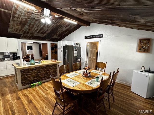 699 State Highway V, Sturdivant, MO 63782 - dining area with dark wood-style floors and ceiling fan