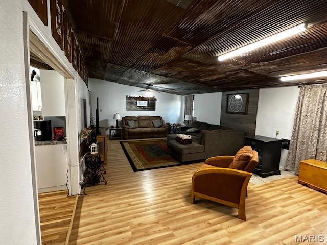 699 State Highway V, Sturdivant, MO 63782 - living area with wood finished floors and ceiling fan