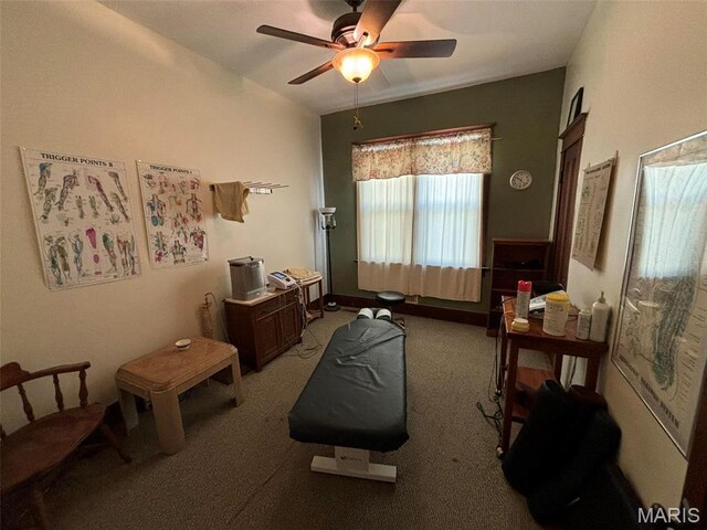 203 W Booneslick Rd, Warrenton, MO 63383 - bedroom with light carpet and a ceiling fan