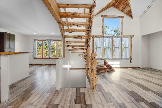 11336 Choctaw Cir, Saint Genevieve, MO 63670 - stairway with wood finished floors and recessed lighting