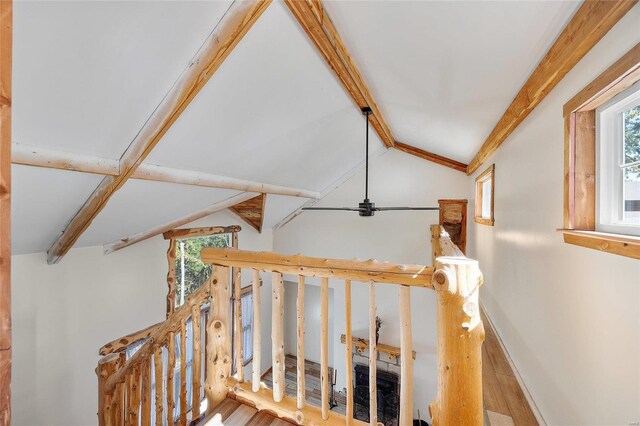 11336 Choctaw Cir, Saint Genevieve, MO 63670 - stairway featuring wood finished floors, baseboards, and ceiling fan