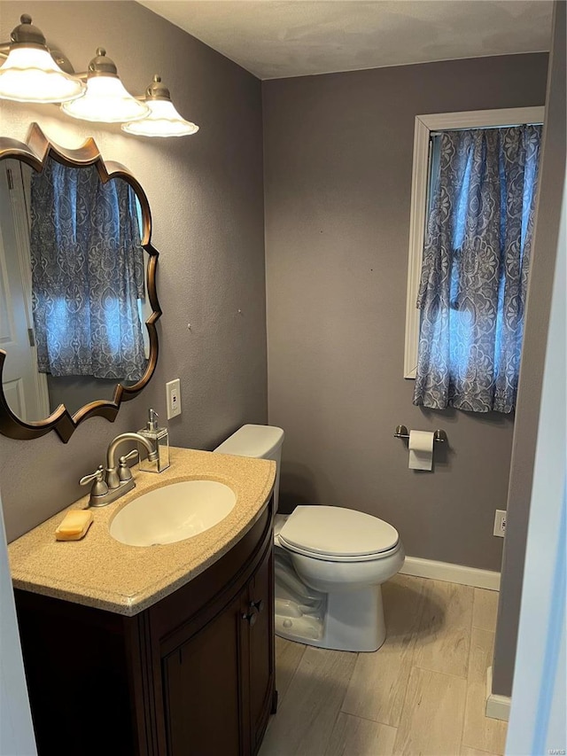 bathroom with toilet and vanity