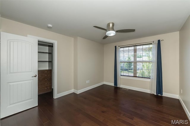 612 Savannah View Way, Chesterfield, MO 63017 - unfurnished bedroom with wood finished floors, baseboards, and a ceiling fan