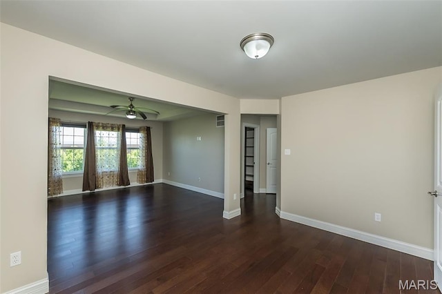 612 Savannah View Way, Chesterfield, MO 63017 - unfurnished room featuring wood finished floors, a ceiling fan, and baseboards