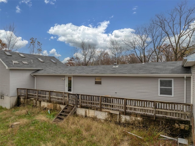 29379 Trails End Unit A & B, Wright City, MO 63390 - back of house with a deck and roof with shingles