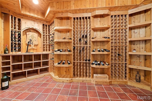 1 Claychester Dr, Saint Louis, MO 63131 - wine cellar featuring wooden ceiling and tile patterned floors