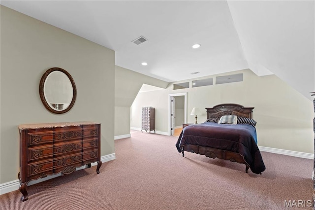 1 Claychester Dr, Saint Louis, MO 63131 - carpeted bedroom featuring lofted ceiling, baseboards, and recessed lighting