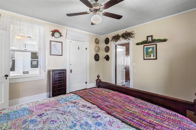 94 Jersey Ln, Bloomsdale, MO 63627 - bedroom with ornamental molding, baseboards, and a ceiling fan