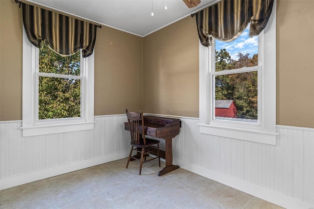94 Jersey Ln, Bloomsdale, MO 63627 - sitting room with wainscoting, healthy amount of natural light, and tile patterned floors