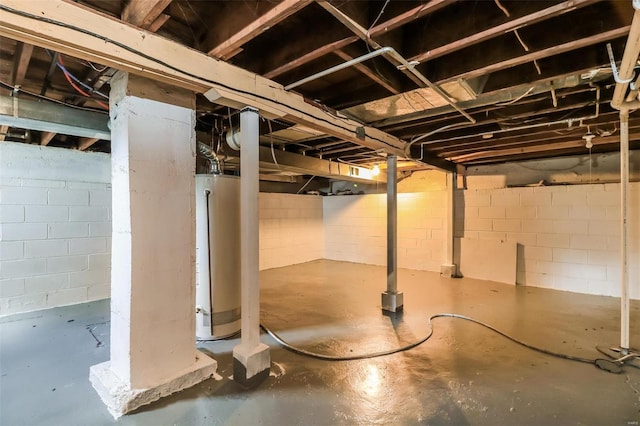 9608 Flora Ave, Saint Louis, MO 63114 - unfinished basement with water heater