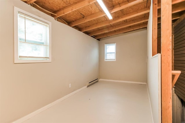 9608 Flora Ave, Saint Louis, MO 63114 - basement with a baseboard radiator and baseboards