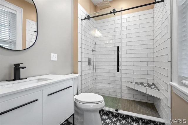 5099 Waterman Blvd, Saint Louis, MO 63108 - full bath featuring vanity, a stall shower, and toilet