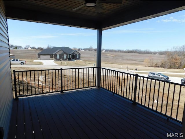 deck featuring ceiling fan