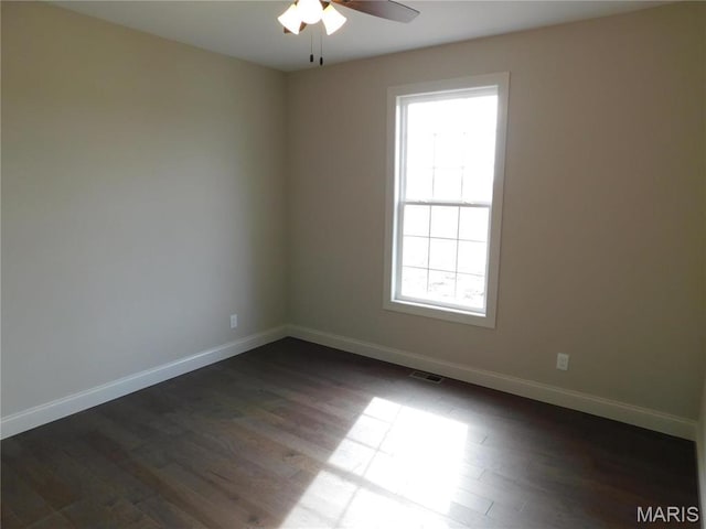 453 Westridge Dr, Troy, MO 63379 - unfurnished room featuring a ceiling fan and dark wood finished floors