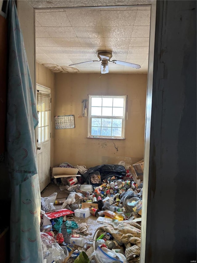 530 N Duncan St, Marine, IL 62061 - empty room with a drop ceiling and ceiling fan