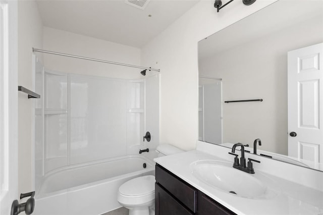258 Noser Dr, Florissant, MO 63031 - bathroom featuring toilet, vanity, and shower / bath combination