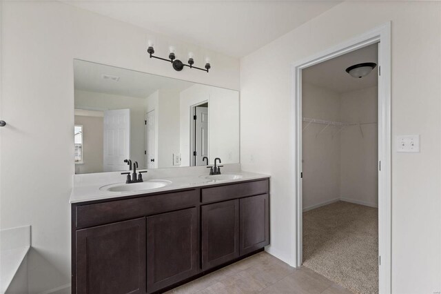 258 Noser Dr, Florissant, MO 63031 - bathroom featuring double vanity and a spacious closet