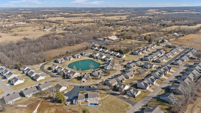aerial overview of property's location with a pool