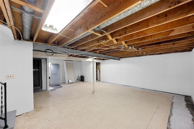 view of finished basement