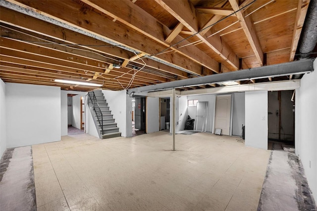 basement with stairway