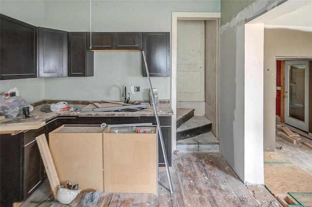 kitchen with light wood-style flooring