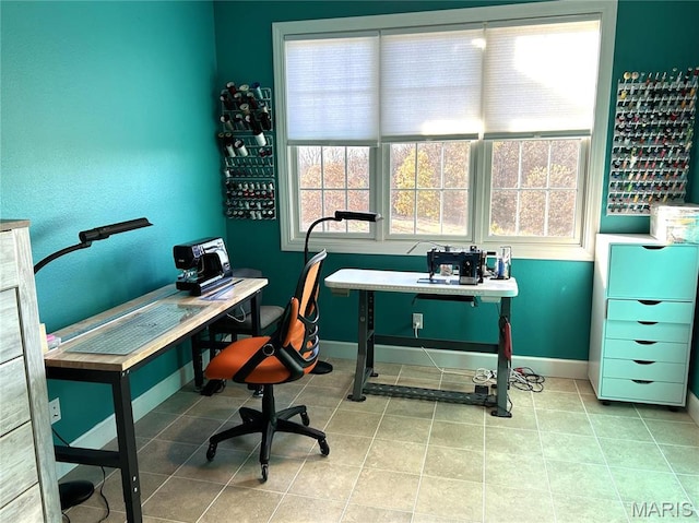 13185 Jenna Ln, Rolla, MO 65401 - tiled home office featuring baseboards