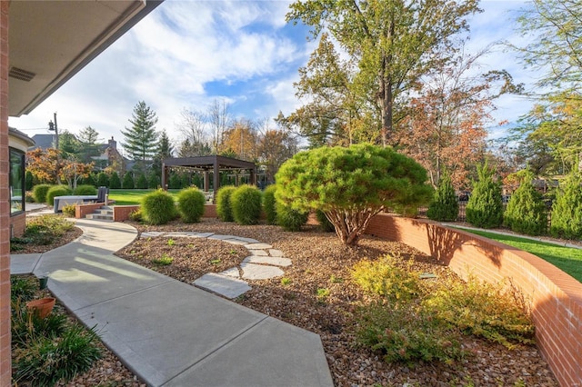 view of yard with a gazebo and fence
