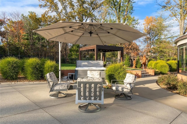 view of patio / terrace with a gazebo