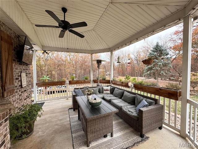 62812 Brown Ests, Hannibal, MO 63401 - view of patio featuring a ceiling fan and outdoor lounge area
