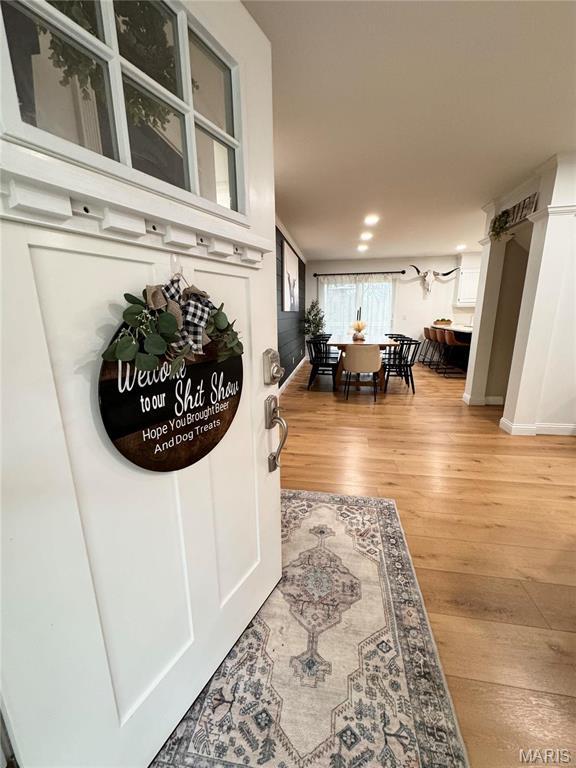 62812 Brown Ests, Hannibal, MO 63401 - entrance foyer with light wood-style floors and recessed lighting
