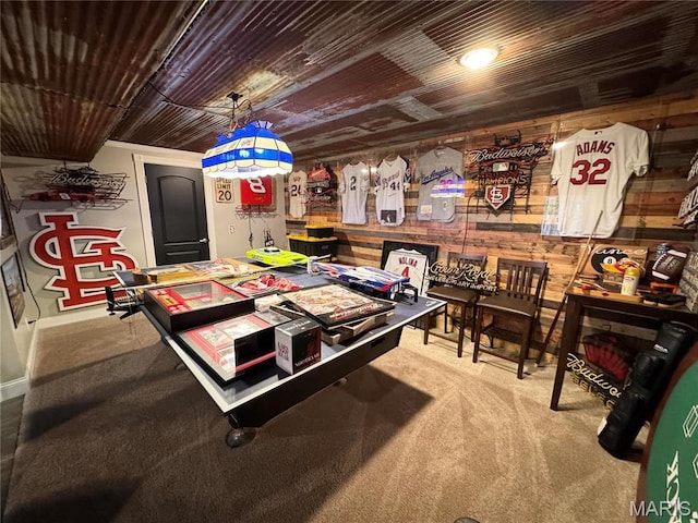 62812 Brown Ests, Hannibal, MO 63401 - game room featuring carpet floors and wooden walls