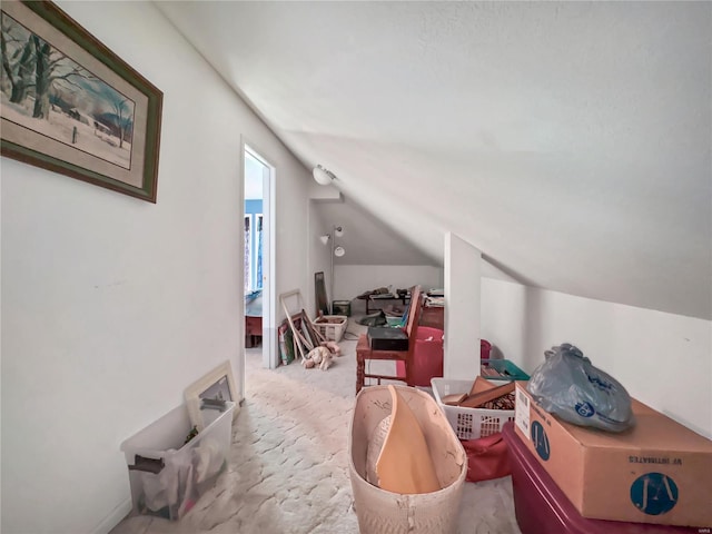 additional living space featuring vaulted ceiling